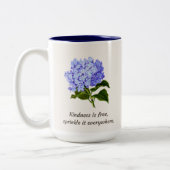 Blue Hydrangea Sprinkle Zweifarbige Tasse (Links)