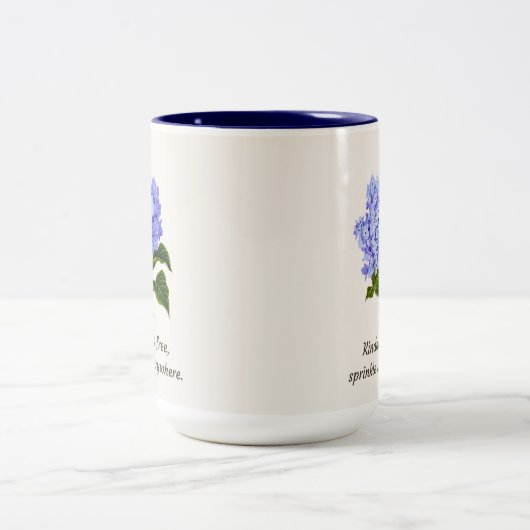 Blue Hydrangea Sprinkle Zweifarbige Tasse (Mittel)