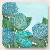 Blue Hydrangea Square Paper Untersetzer (Vorderseite)