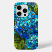 Blue Hydrangea Stained Glass Design Case-Mate iPhone Hülle (Rückseite)