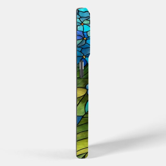 Blue Hydrangea Stained Glass Design Case-Mate iPhone Hülle (Rückseite / Rechts)