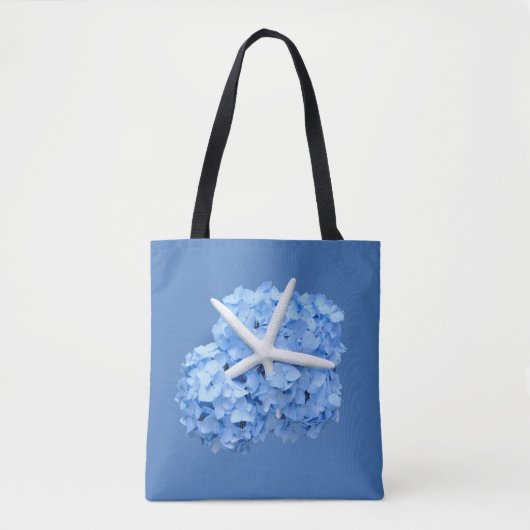 Blue Hydrangea Starfish Beach Hochzeitsgeschenktas Tasche (Vorderseite)