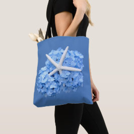 Blue Hydrangea Starfish Beach Hochzeitsgeschenktas Tasche
