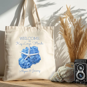 Blue Hydrangea Starfish Wedding Welcome Tasche