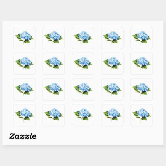 Blue Hydrangea Sticker (Blatt)