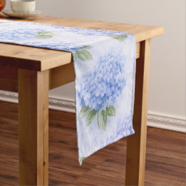 Blue Hydrangea Table Runner | Coastal Hamptons  Kurzer Tischläufer