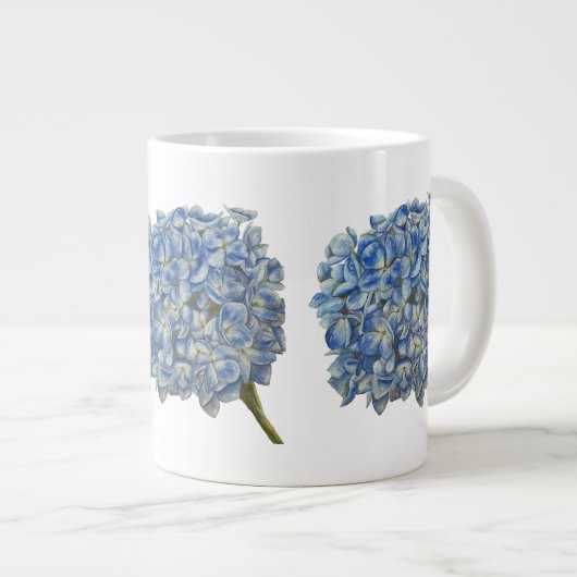 Blue Hydrangea-Tasse Jumbo-Tasse (Vorderseite Rechts)