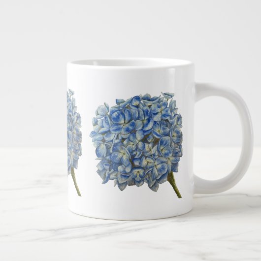 Blue Hydrangea-Tasse Jumbo-Tasse (Rechts)