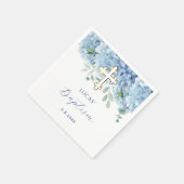 Blue Hydrangea Taufe Serviette (Ecke)