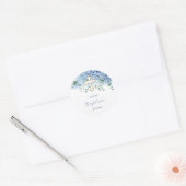 Blue Hydrangea Taufsticker Runder Aufkleber (Umschlag)