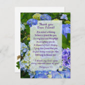Blue Hydrangea Thank You Postkarte (Vorne/Hinten)