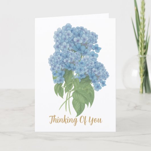 Blue Hydrangea Thinking of You Card Karte (Vorderseite)