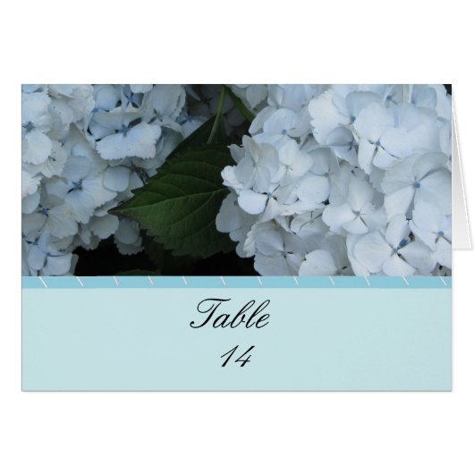 Blue Hydrangea Tischkarte (Vorderseite (Horizontal))