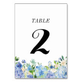 Blue Hydrangea Tischnummer Card - Tabelle zwei (Rückseite)