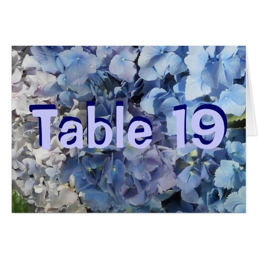 Blue Hydrangea Tischnummer Cards (Vorderseite (Horizontal))