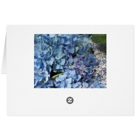Blue Hydrangea Tischnummer Cards (Rückseite Horizontal)