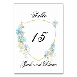 Blue Hydrangea Tischnummer Cards
