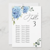Blue Hydrangea Tischnummer Seekartenkarten (Vorderseite)