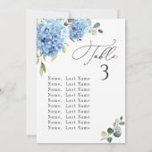 Blue Hydrangea Tischnummer Seekartenkarten (Rückseite)