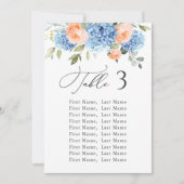 Blue Hydrangea Tischnummer Seekartenkarten (Vorderseite)