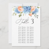 Blue Hydrangea Tischnummer Seekartenkarten (Rückseite)