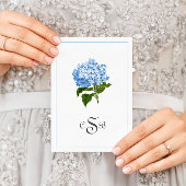 Blue Hydrangea Traditionelles Drei-Buchstaben-Mono Dankeskarte