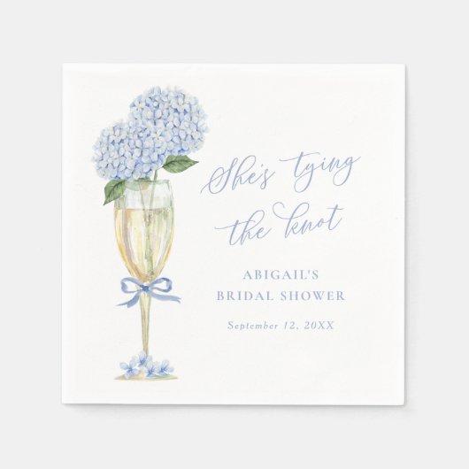 Blue Hydrangea Tying the Knot Personalized Serviette (Vorderseite)