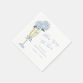Blue Hydrangea Tying the Knot Personalized Serviette (Ecke)