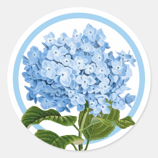 Blue Hydrangea und Circle Duwer Gevor Runder Aufkleber (Vorderseite)