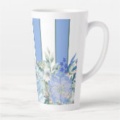 Blue Hydrangea und Floral gestreifte Latte Tasse (Rechts)