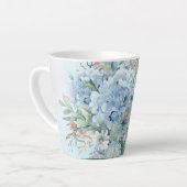 Blue Hydrangea und Floral Latte Tasse (Linke Ecke)