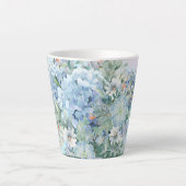 Blue Hydrangea und Floral Latte Tasse (Vorderseite)