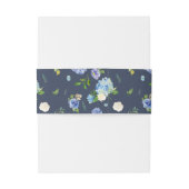 Blue Hydrangea und Lila Rose Muster Hochzeit Einladungsbanderole (Rückseitenbeispiel)