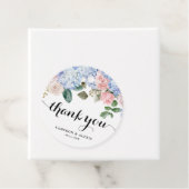 Blue Hydrangea und Pink Rose Wedding Vielen Dank Geschenkanhänger (Beispiel)