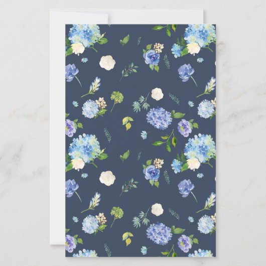 Blue Hydrangea und Rose Celebration Life laden ein (Rückseite)