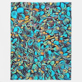 Blue Hydrangea Urban Art Fleece Blanket (Vorderseite)