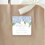 Blue Hydrangea Vielen Dank für Ihr individuelles B Quadratischer Aufkleber<br><div class="desc">Dieses schöne Design bietet blaue Hydrangea-Blume und Ihren eigenen Text. Fügen Sie Ihre Informationen mithilfe des Vorlagenformulars hinzu. Für jeden Anlass verwenden. Mit der Funktion Weitere anpassen können Sie auf das erweiterte Bearbeitungsmenü zugreifen,  in dem Sie den Schriftart,  die Farben und das Layout des Textes ändern können.</div>