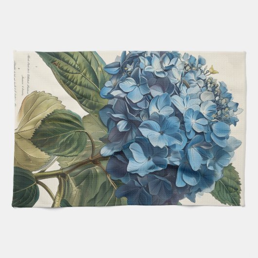 Blue Hydrangea Vintag Geschirrtuch (Horizontal)