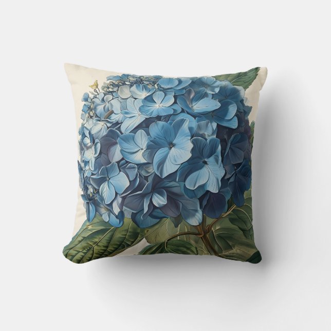 Blue Hydrangea Vintag Kissen (Vorderseite)
