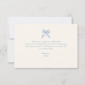 Blue Hydrangea Vintage Bridal Shower Thank You Dankeskarte (Rückseite)