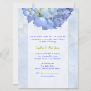 Blue Hydrangea Vow Renewal Einladung