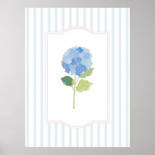Blue Hydrangea Wall Art Print Poster (Vorne)
