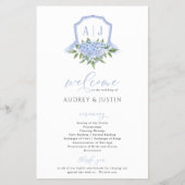 Blue Hydrangea Wappen Paper Program Flyer (Vorne)