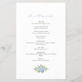 Blue Hydrangea Wappen Paper Program Flyer (Hinten)