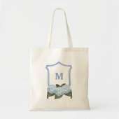 Blue Hydrangea Wappen und Basket Personalisiert Tragetasche (Vorne)