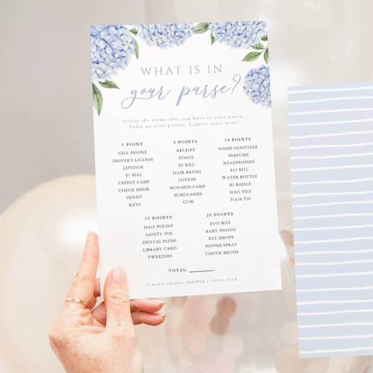 Blue Hydrangea Was ist in Ihrer Spielkarte? Flyer