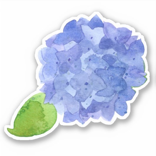 Blue Hydrangea Wasserfarbe Blume Aufkleber (Vorderseite)