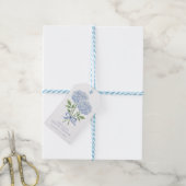 Blue Hydrangea Wasserfarbe Blume mit Bow Geschenkanhänger (Mit Garn)