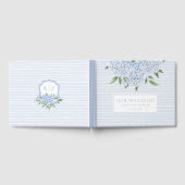 Blue Hydrangea Wasserfarbe Blüten Custom Wedding Gästebuch (Voll)