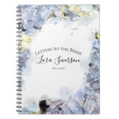 Blue Hydrangea Wasserfarbe Buchstaben an die Braut Notizblock (Vorderseite)